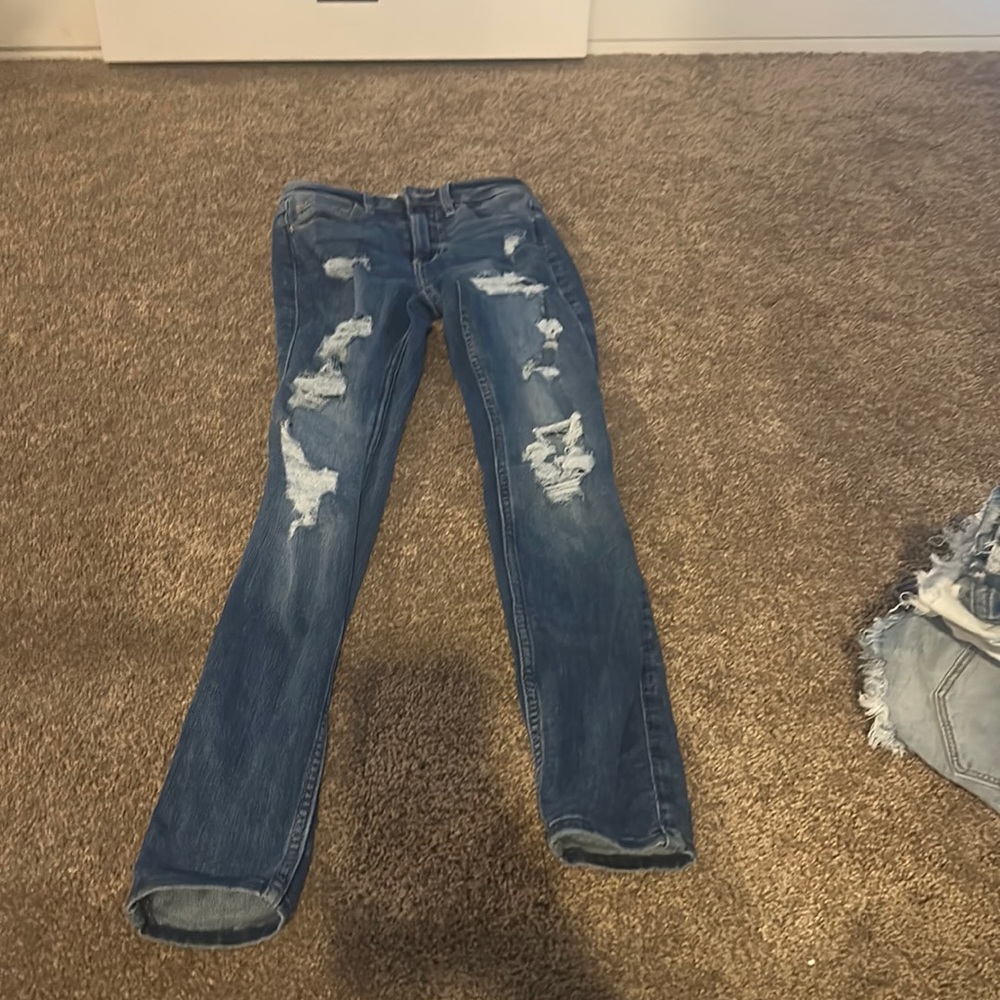 ripped blue jeans